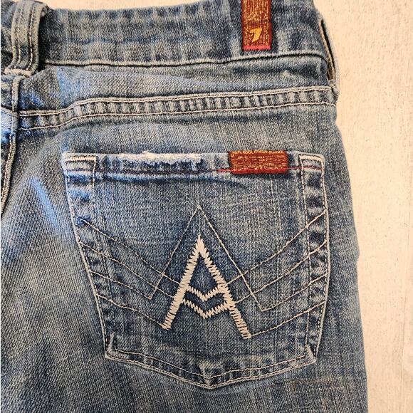 7 For All Mankind Women's Denim A Pocket Jean Shorts SZ 27 - Picture 3 of 7